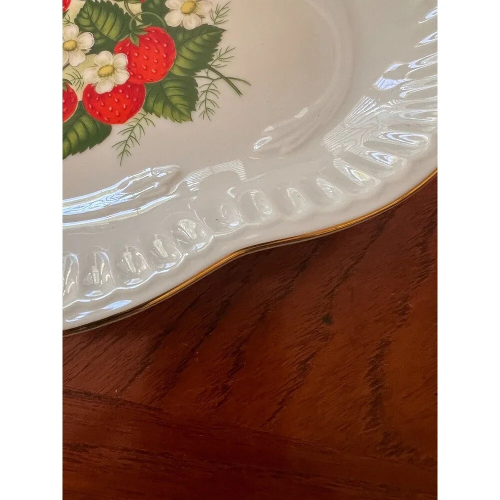 Vintage Gerold Porzellan Bavaria Strawberry Creamer Sugar Bowl Tray Set, West Ge